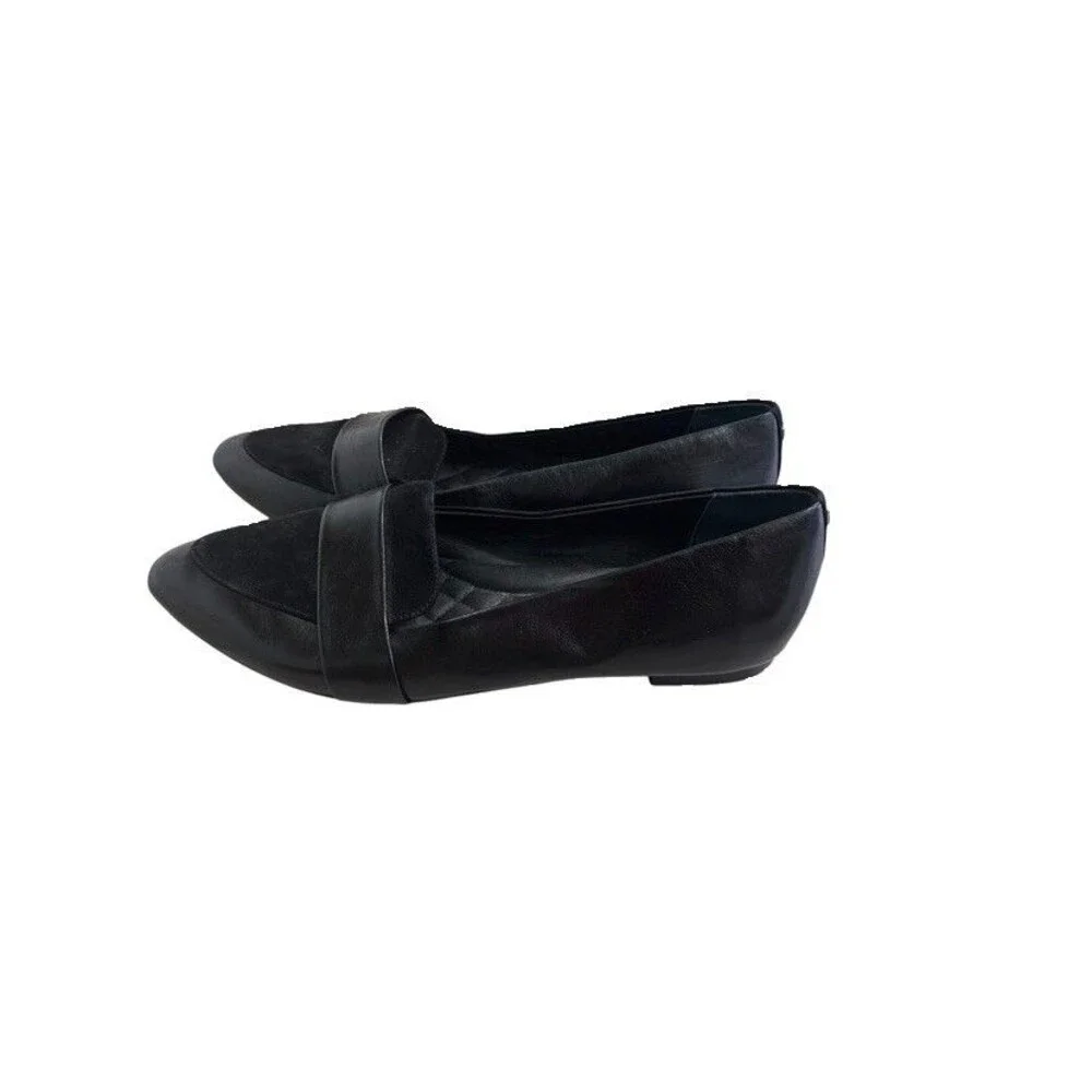 Birdies The Sparrow Black Leather Suede Pointed Toe Loafer Flats Womens 12